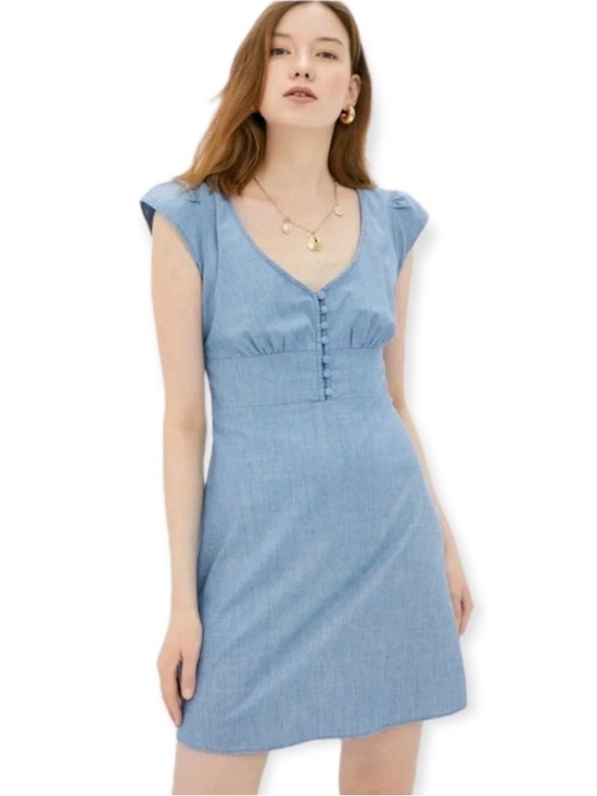 Banana Republic Dresses & Skirts - Banana Republic Cotton Cap Sleeve Chambray Mini Dress (Size 4)